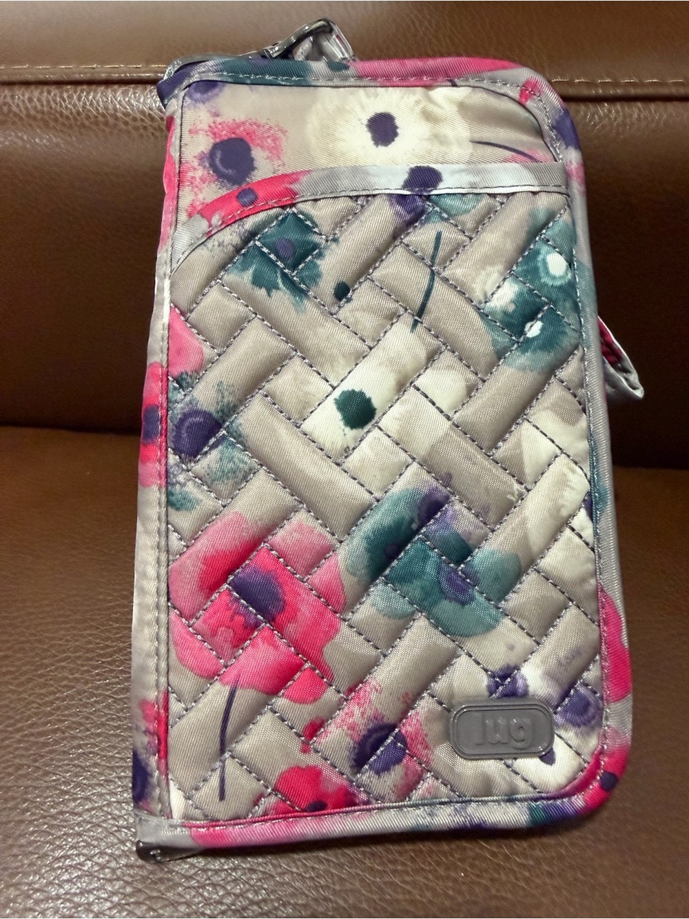 Vera Bradley Quilted Phone Case Floral Pink Teal Purple